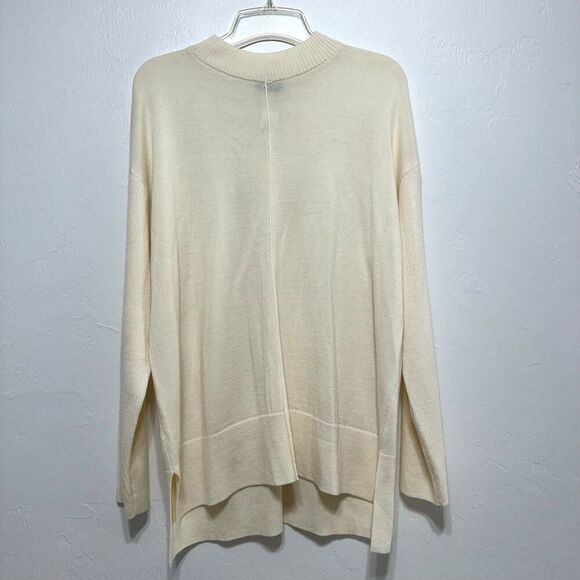 NWT Talbots Sweater Merino Wool Tight Knit Mockneck Pullover Cream Women sz XL - Picture 2 of 10